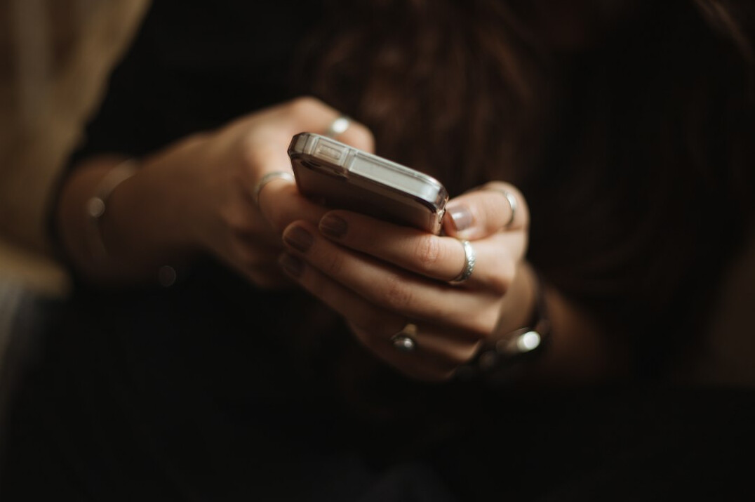 person using mobile app