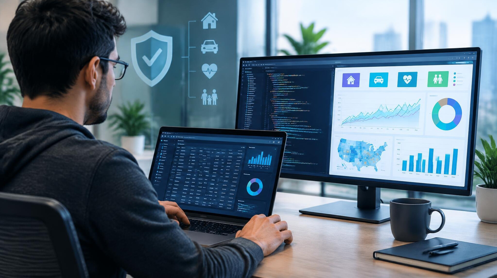 programmer analyzing insurance data